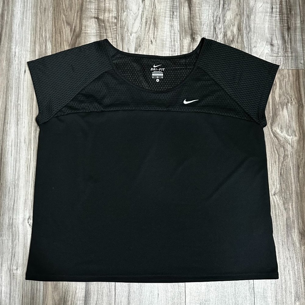 Nike Women's DRI-FIT Run Fast Short Sleeve Running Top Black Sz XL